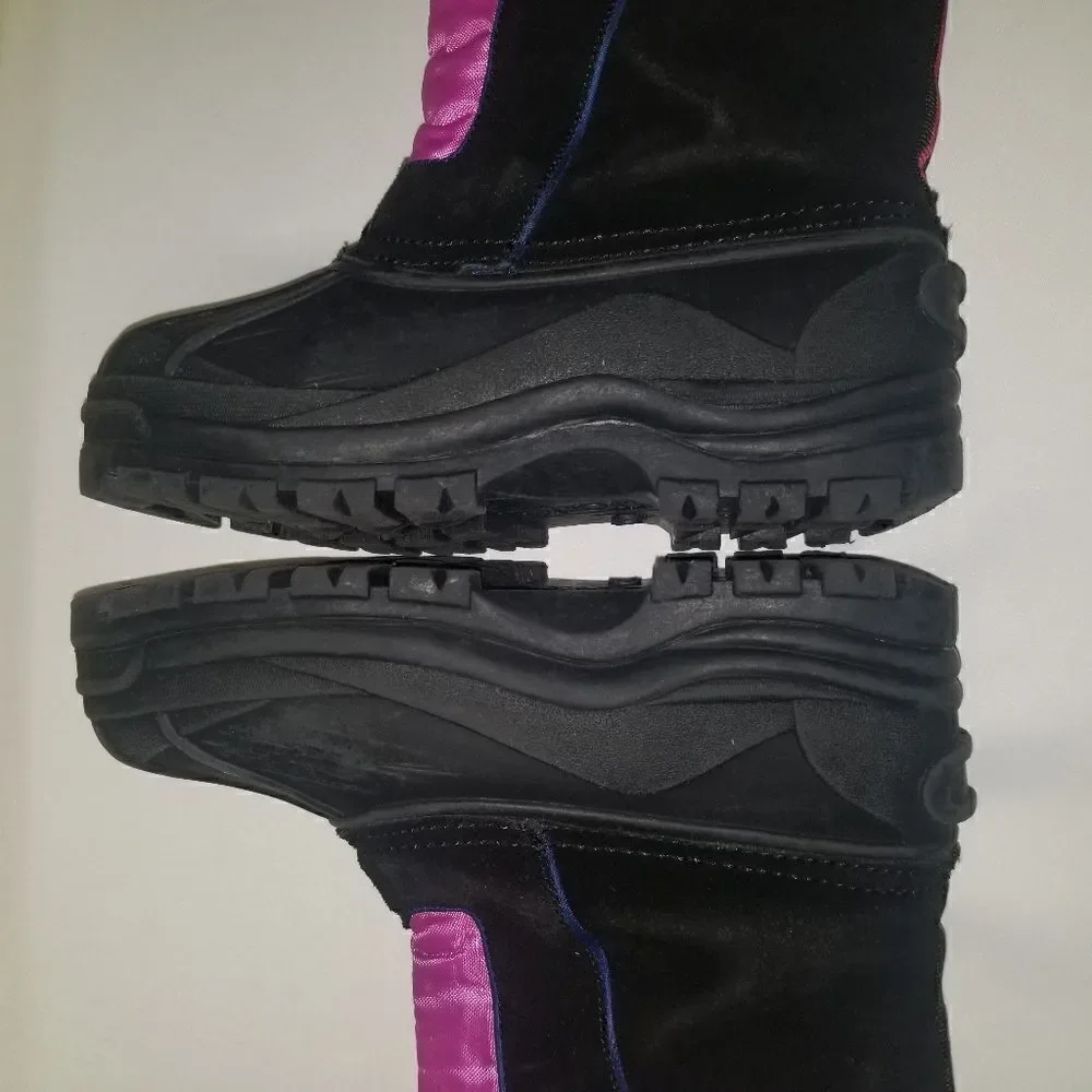 Sporto Kids Black and Pink Rain & Snow Boots